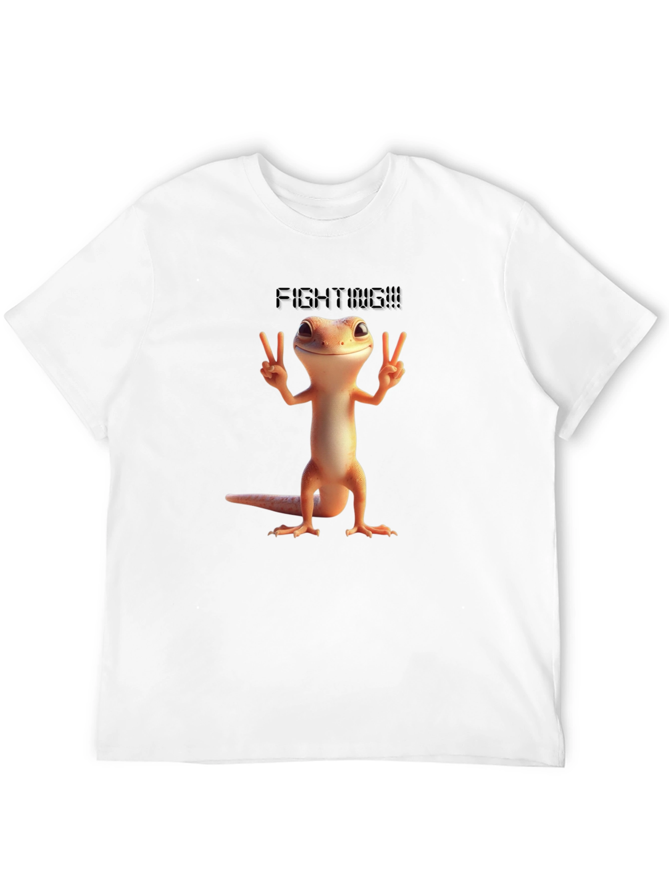 Fighting Gecko T-Shirt - Black Cotton Blend
