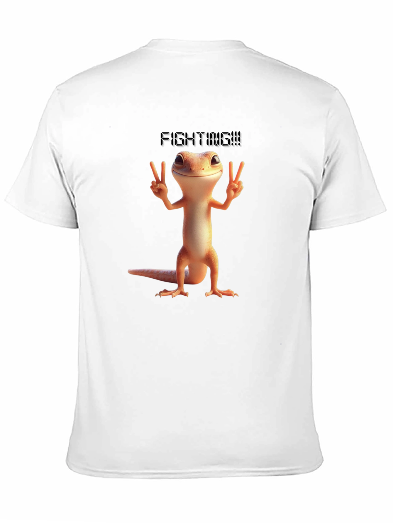 Fighting Gecko T-Shirt - Black Cotton Blend