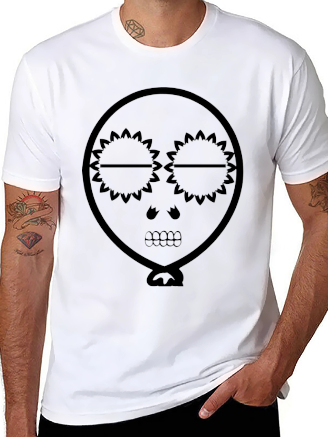 Skull Balloon Graphic Tee - Mens Black T-Shirt