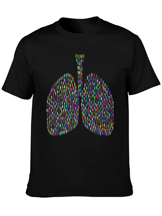 Human Lungs Graphic Tee - Black Cotton T-Shirt