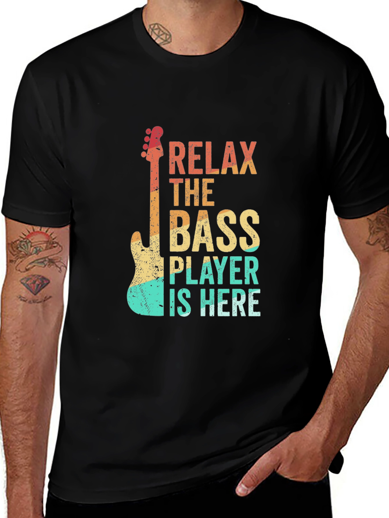 Relax Bass Player T-Shirt - Retro Design