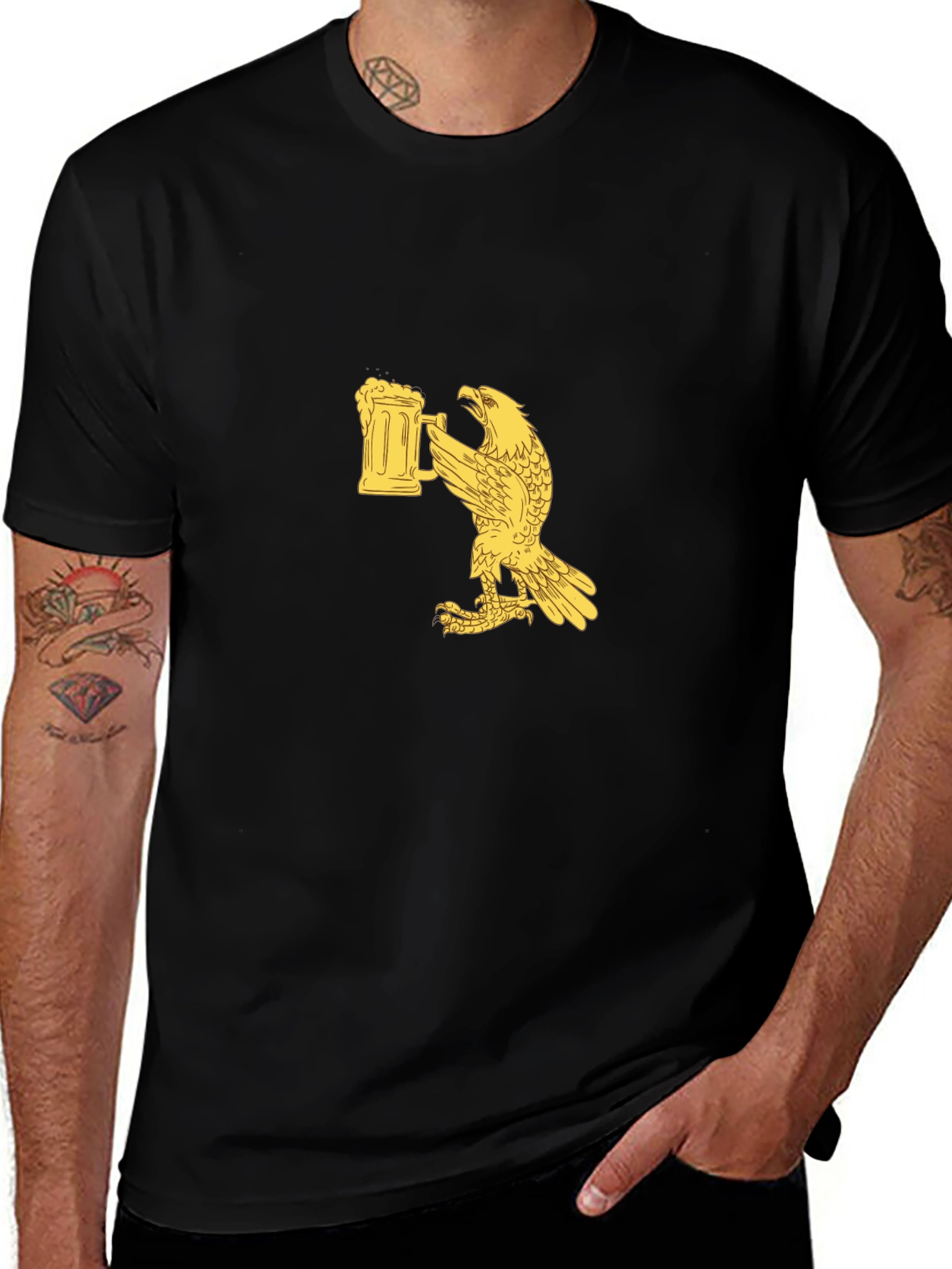 Eagle Beer Stein Graphic Tee - Black T-Shirt