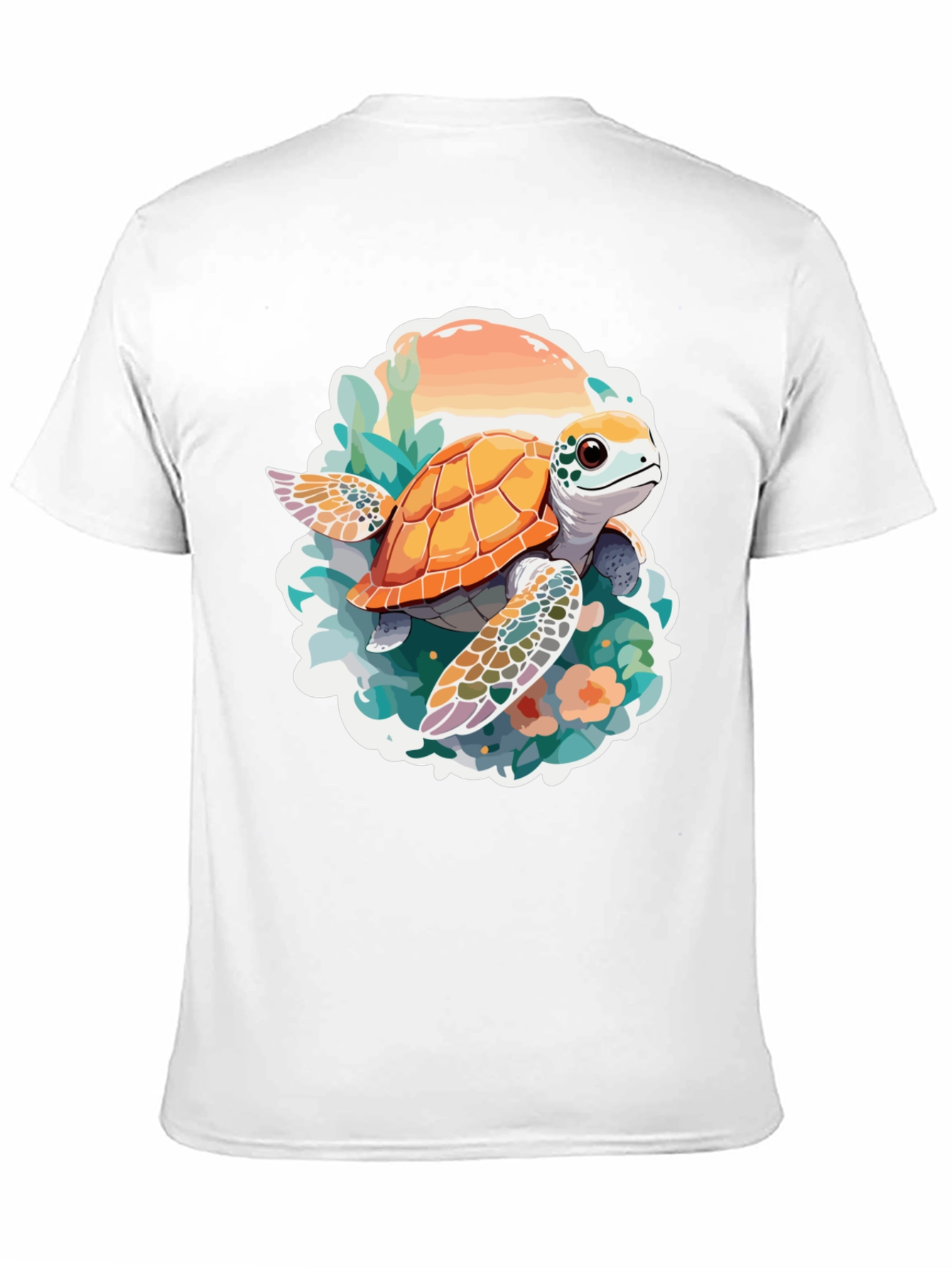Turtle Graphic Print Black T-Shirt