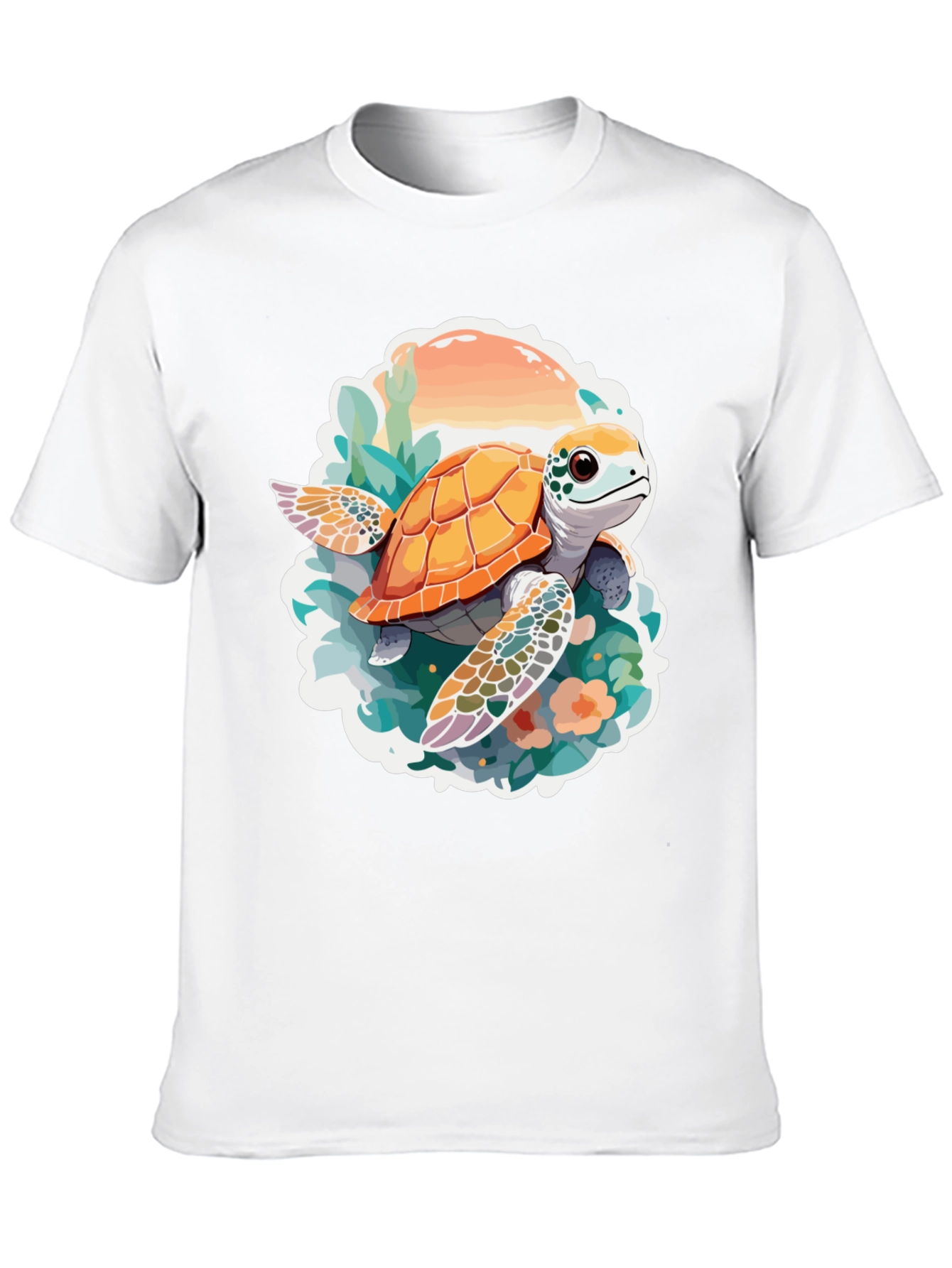 Turtle Graphic Print Black T-Shirt