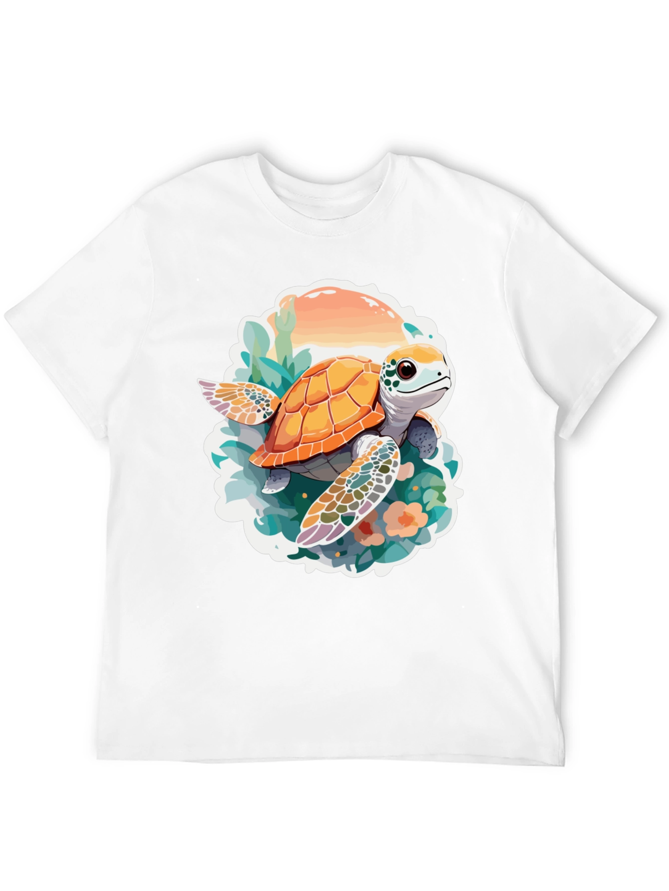 Turtle Graphic Print Black T-Shirt