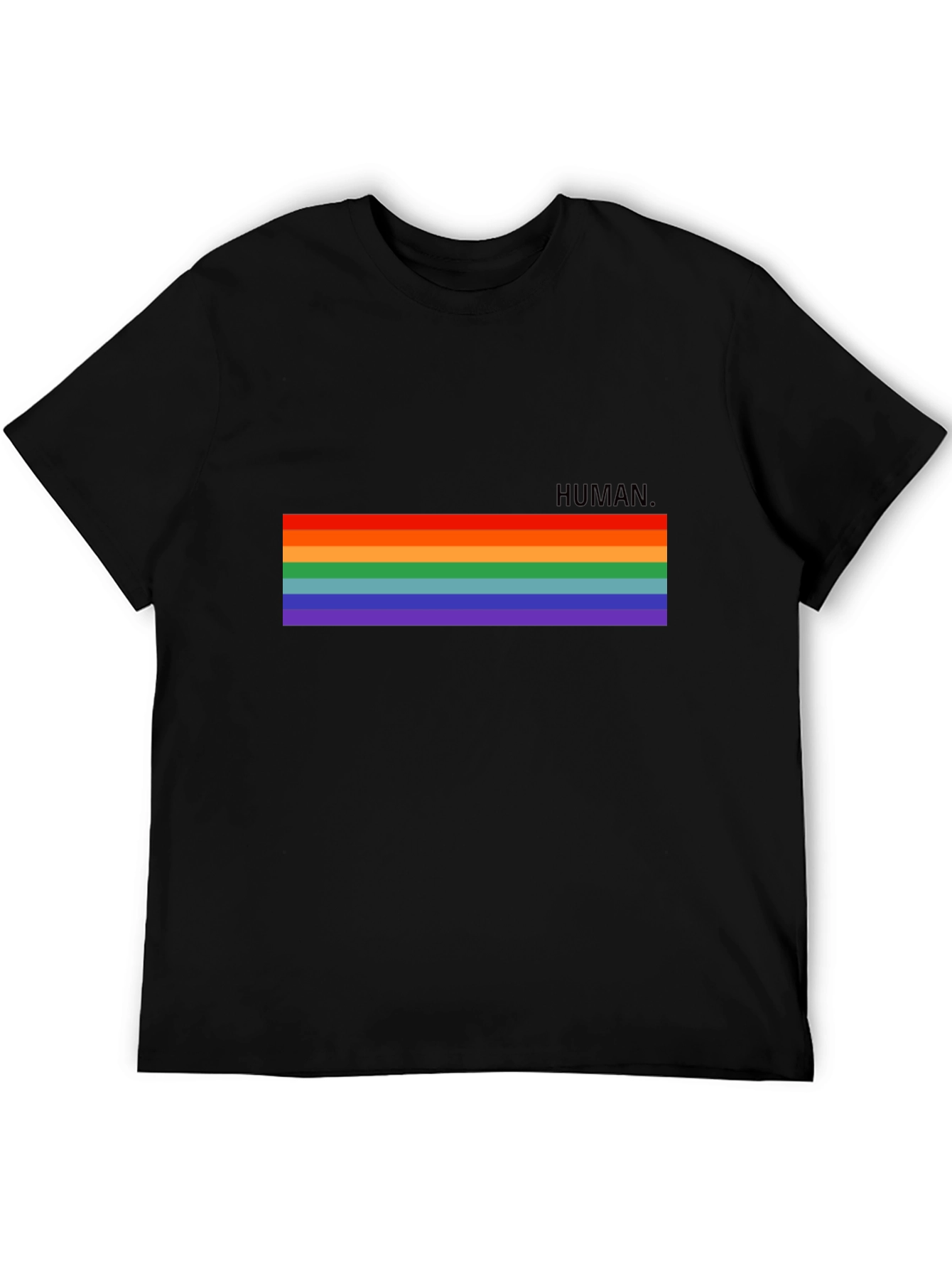 Human Pride Rainbow T-Shirt - Unisex Black Tee
