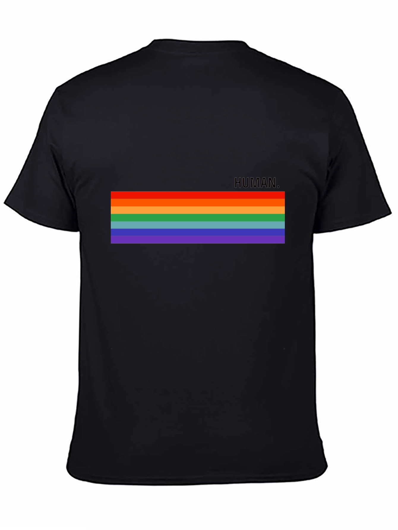 Human Pride Rainbow T-Shirt - Unisex Black Tee