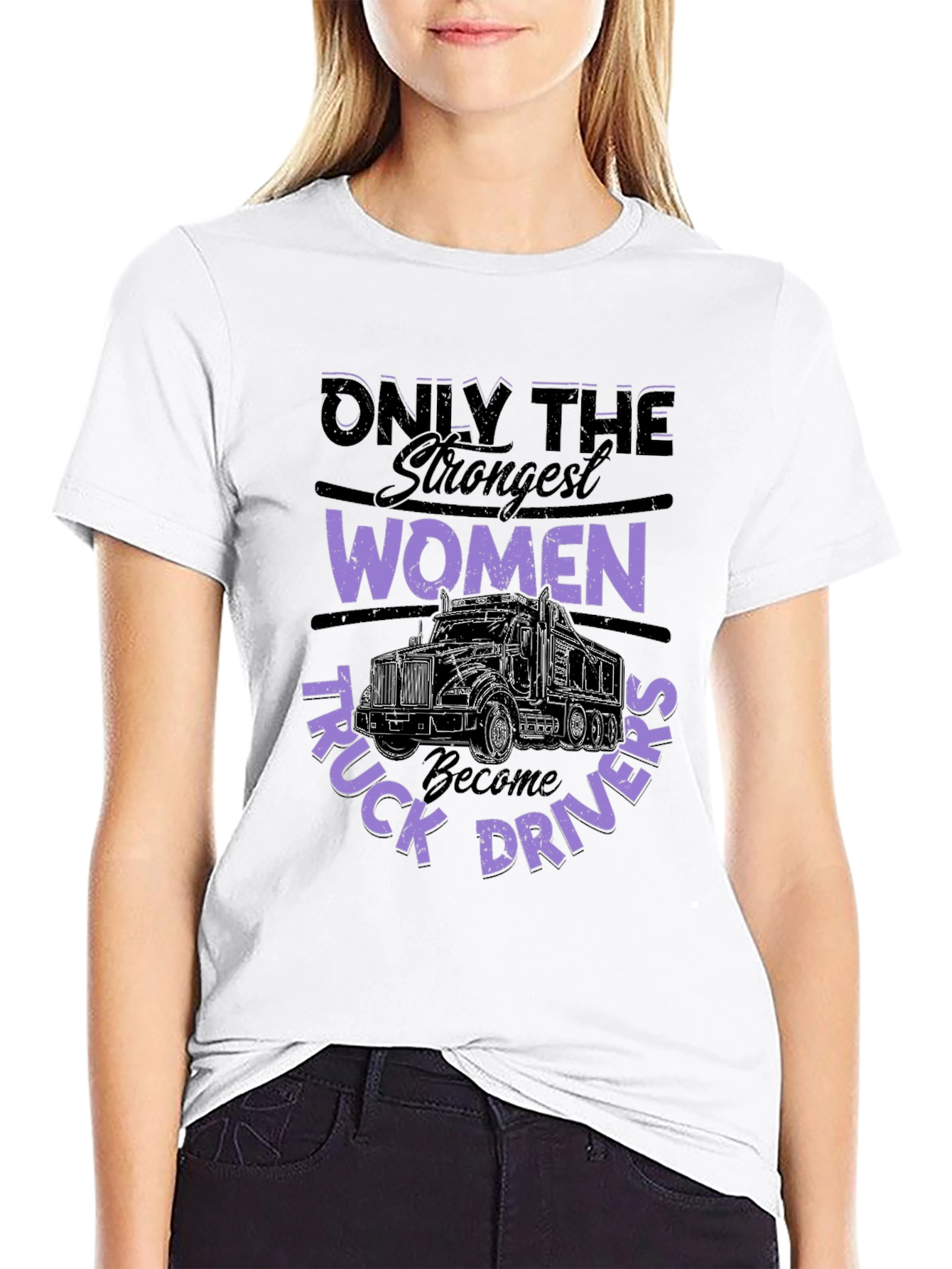 Strong Women Truck Driver T-Shirt - Black