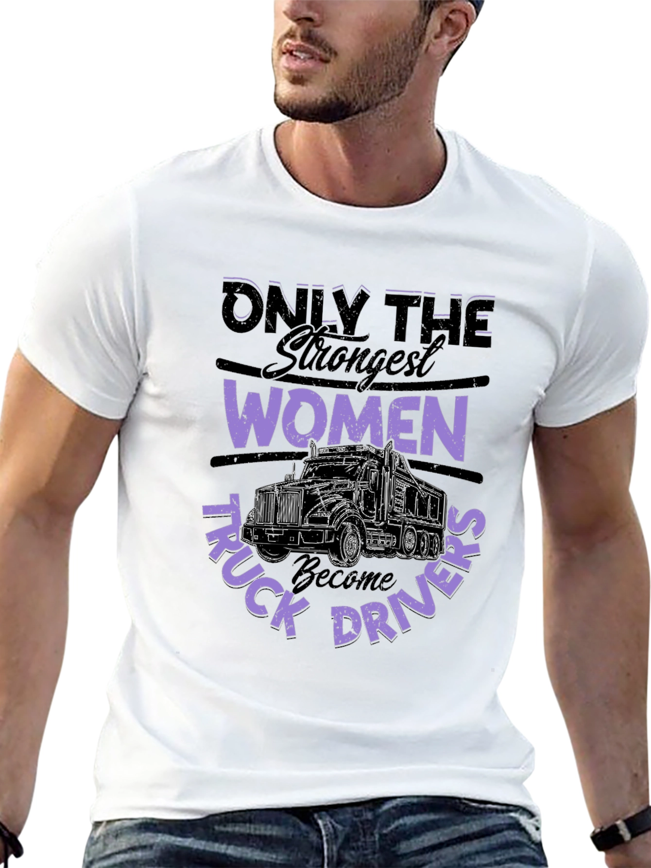 Strong Women Truck Driver T-Shirt - Black