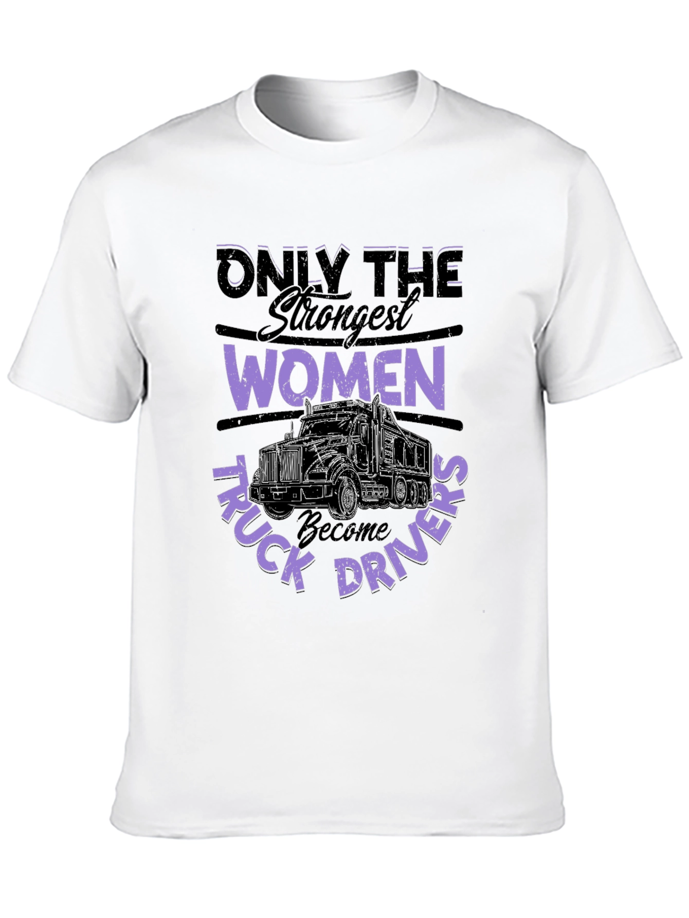 Strong Women Truck Driver T-Shirt - Black