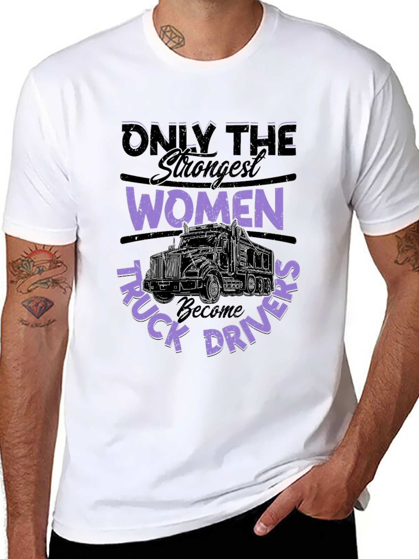 Strong Women Truck Driver T-Shirt - Black