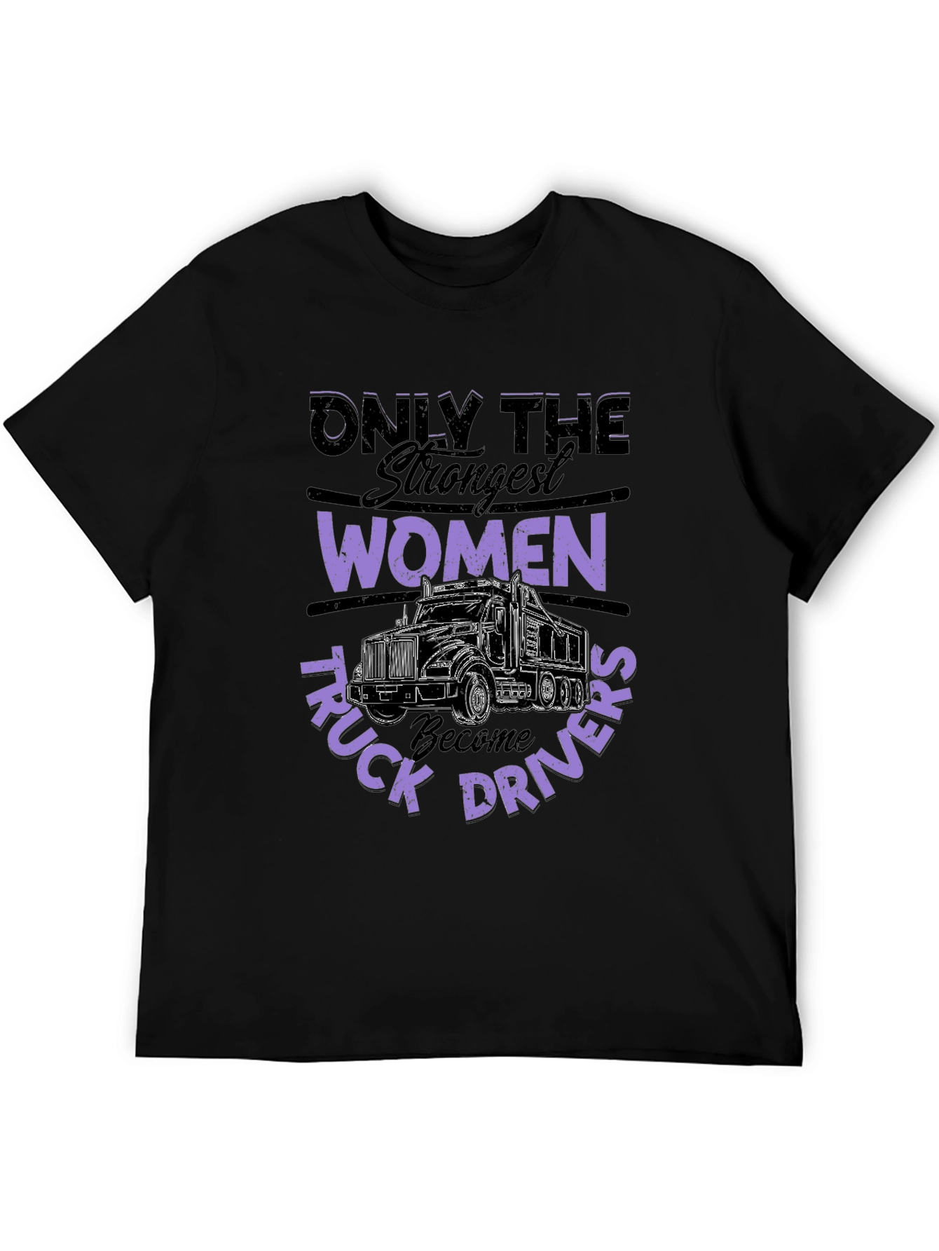 Strong Women Truck Driver T-Shirt - Black