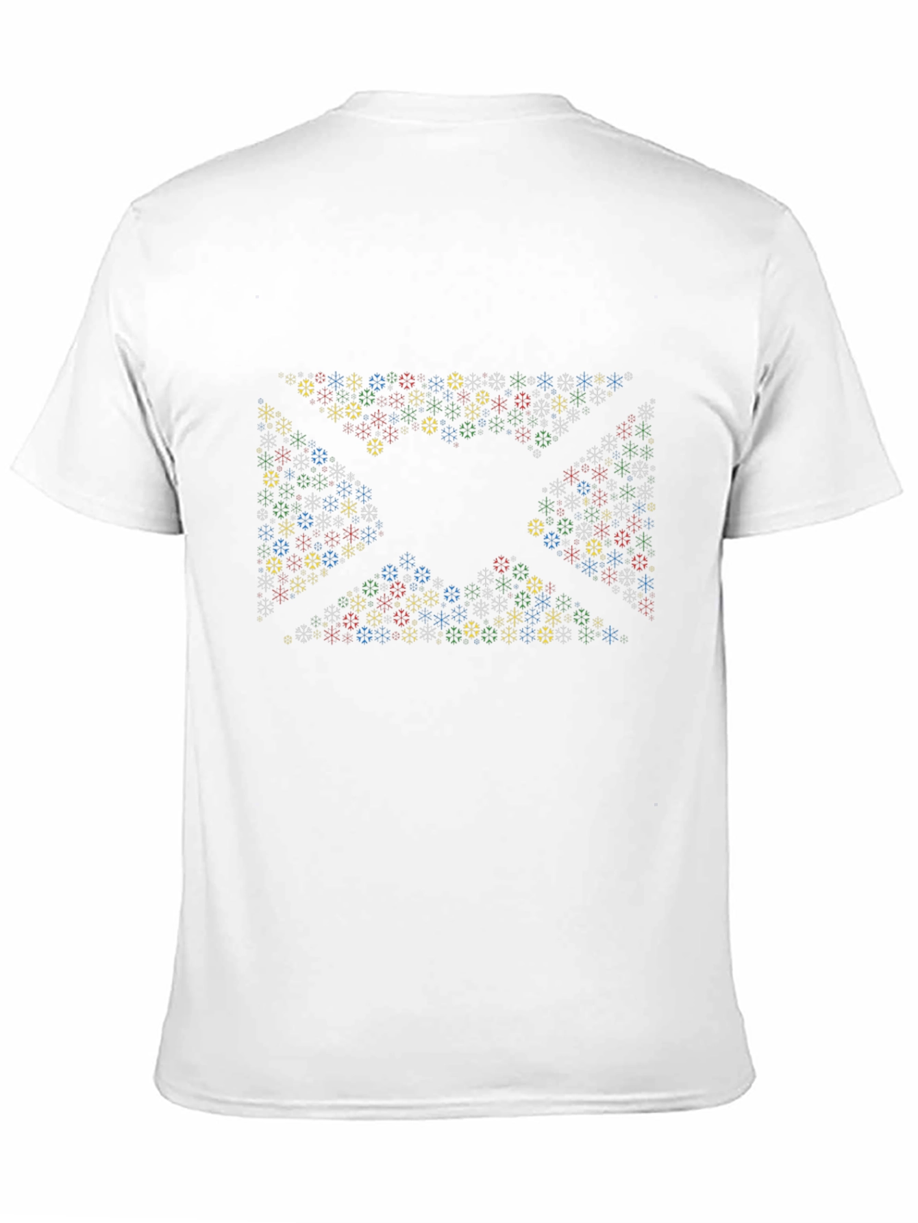 Geometric Snowflake Pattern Black Tee