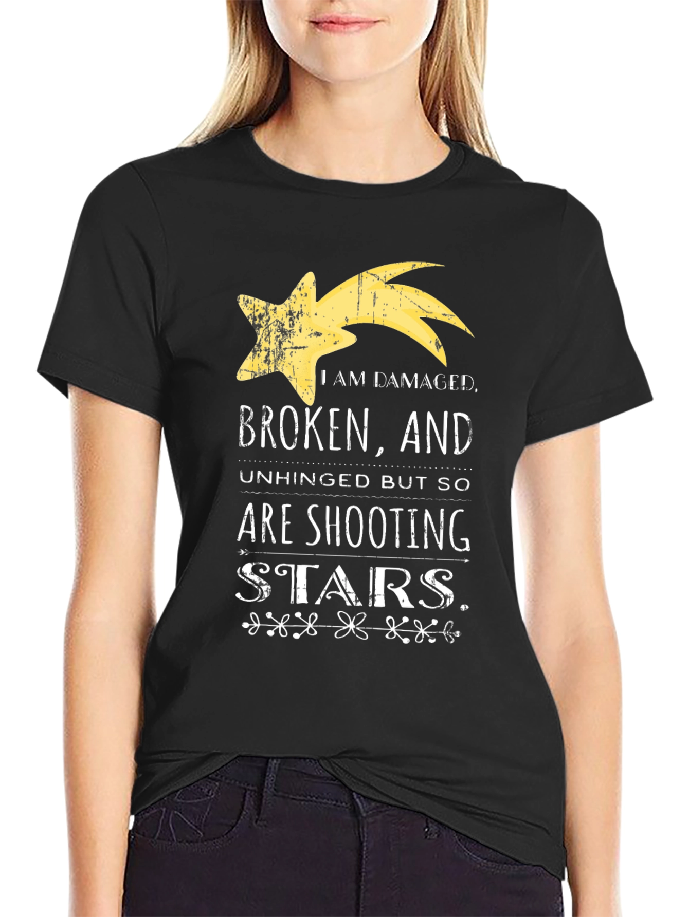 Damaged Shooting Star Graphic Tee - Unisex