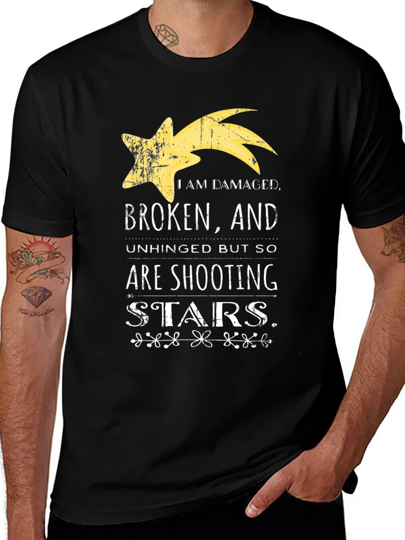 Damaged Shooting Star Graphic Tee - Unisex
