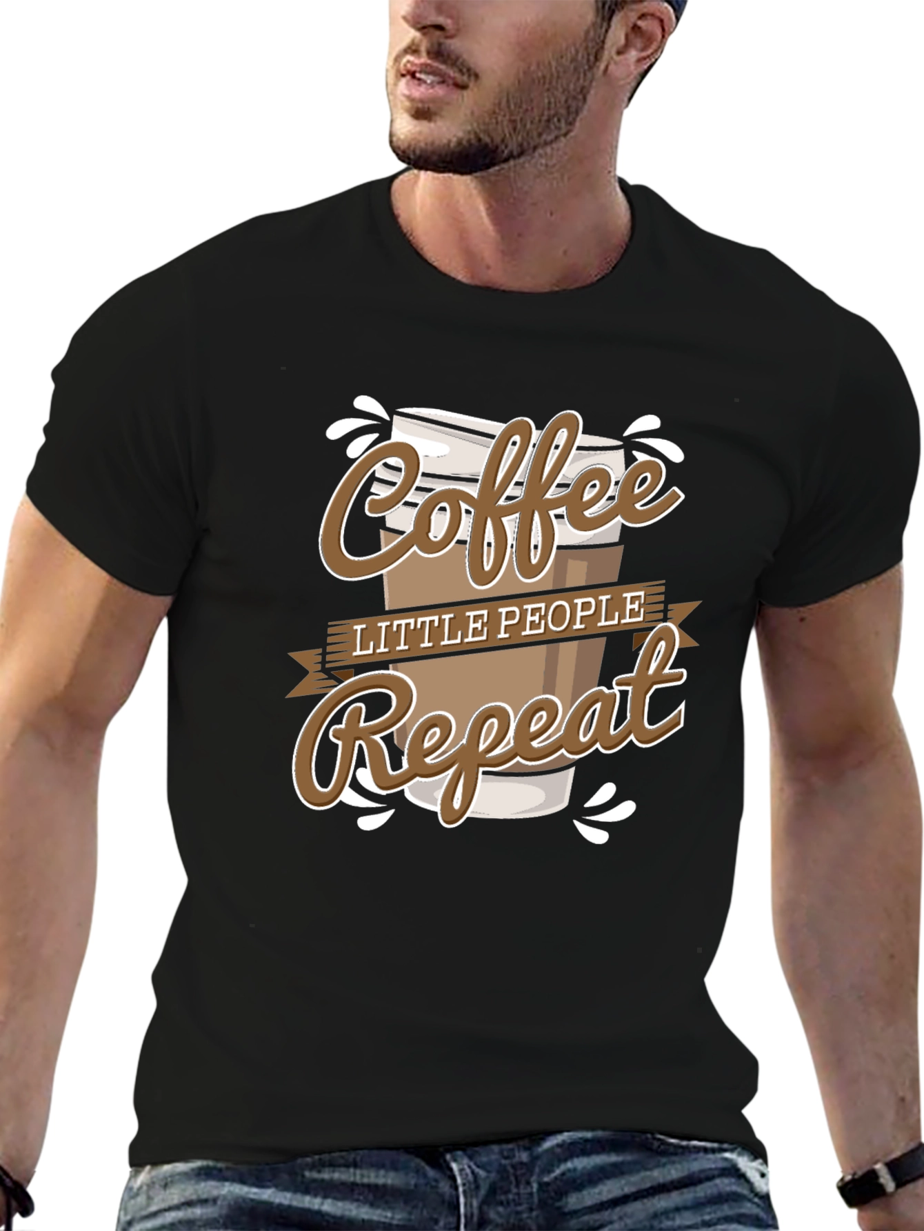 Coffee Little People Repeat Graphic Tee