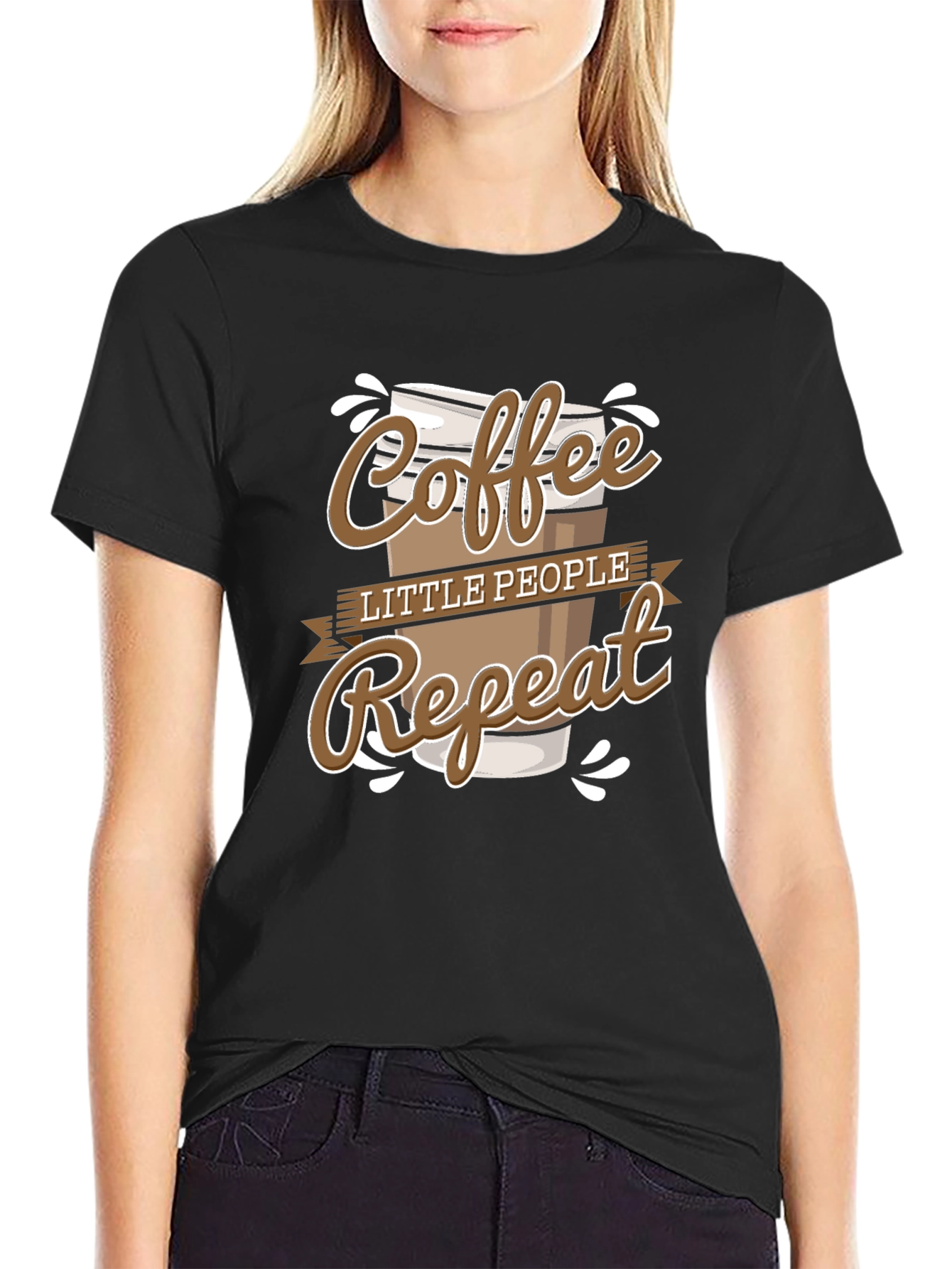 Coffee Little People Repeat Graphic Tee
