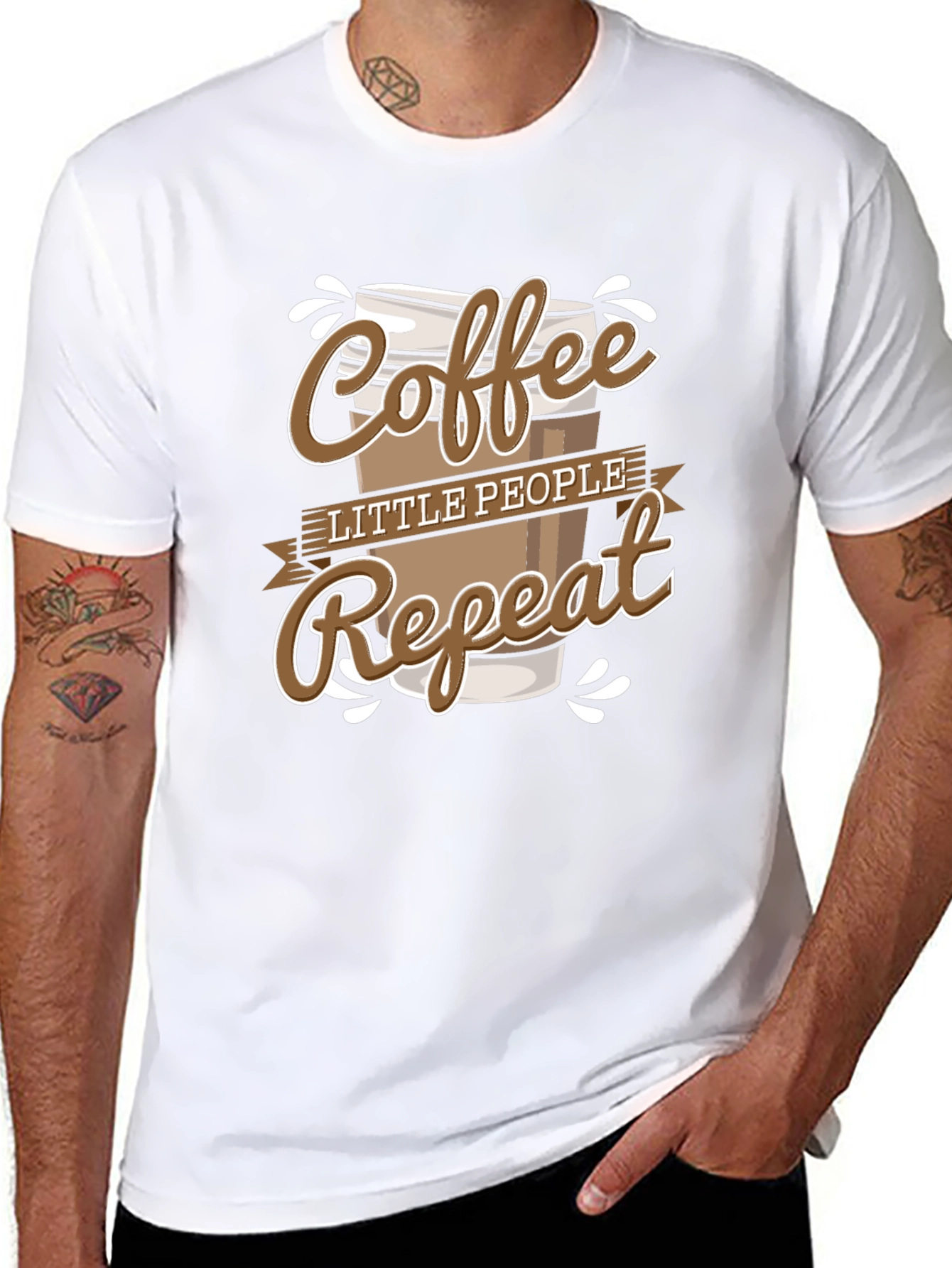Coffee Little People Repeat Graphic Tee