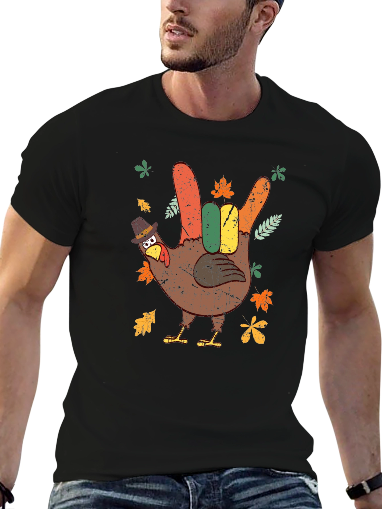 Thanksgiving Turkey Hand Sign T-Shirt