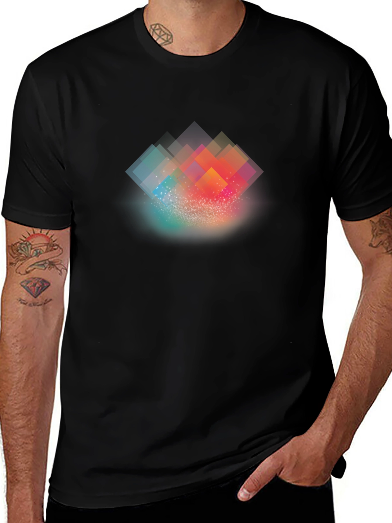 Abstract Geometric Black T-Shirt