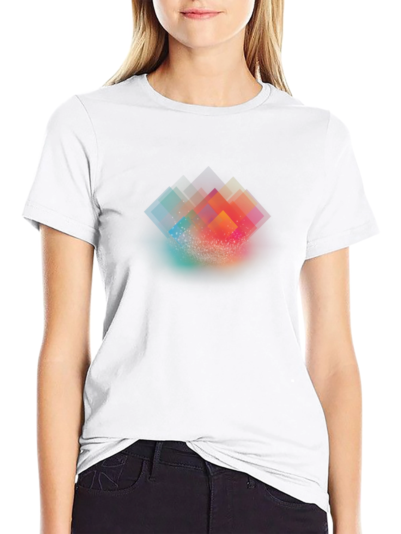 Abstract Geometric Black T-Shirt