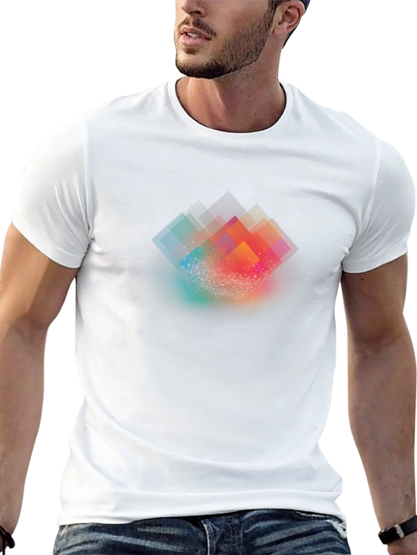 Abstract Geometric Black T-Shirt