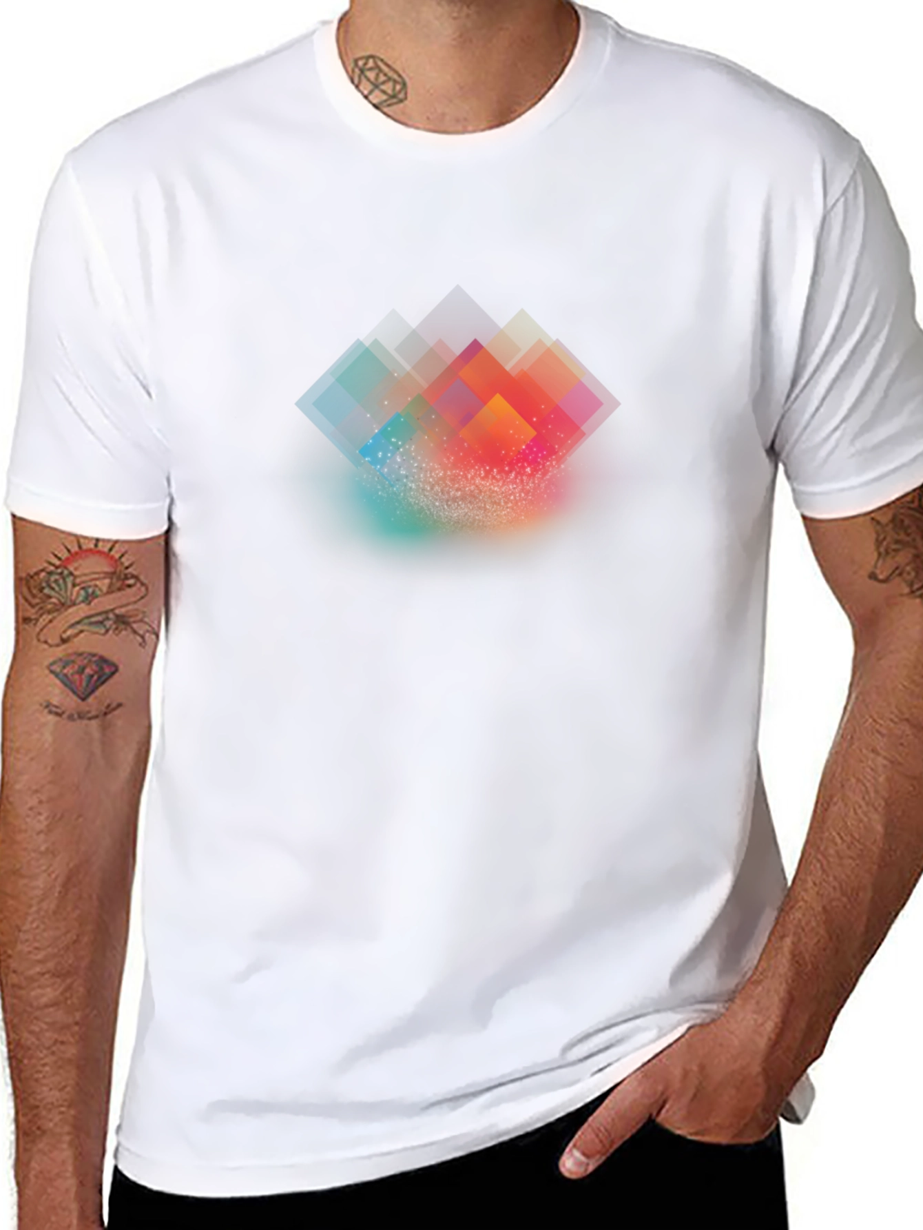 Abstract Geometric Black T-Shirt