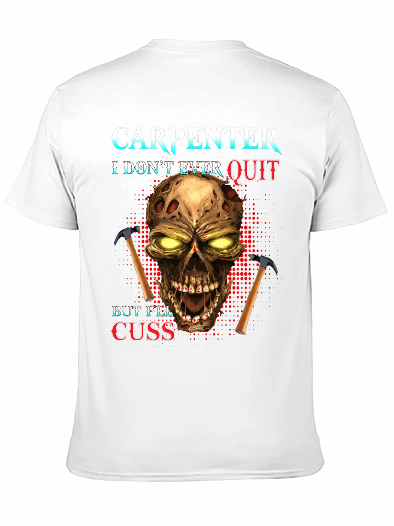 Carpenter Skull Graphic T-Shirt - Never Quit