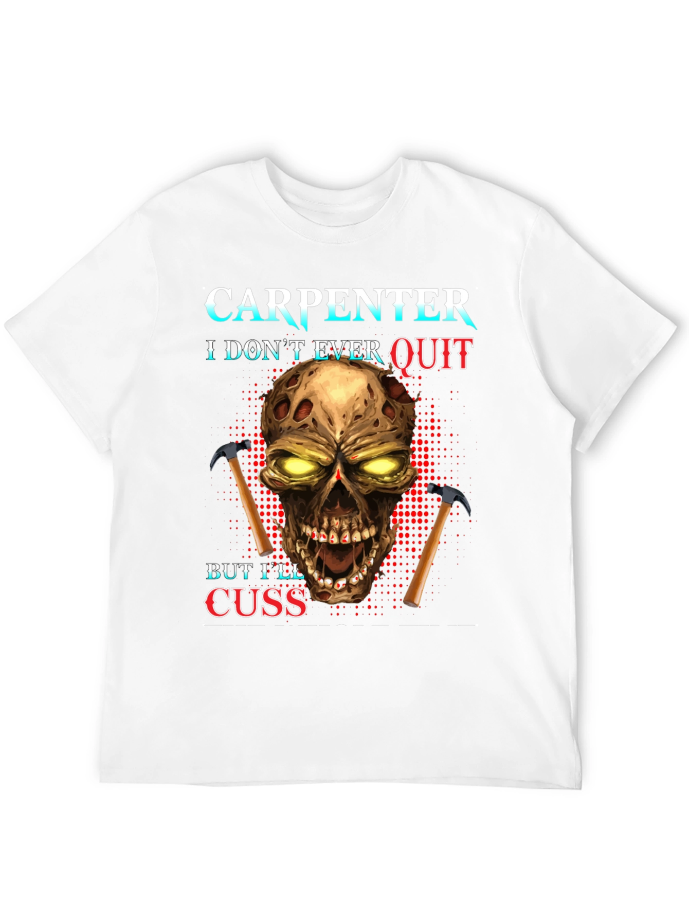 Carpenter Skull Graphic T-Shirt - Never Quit
