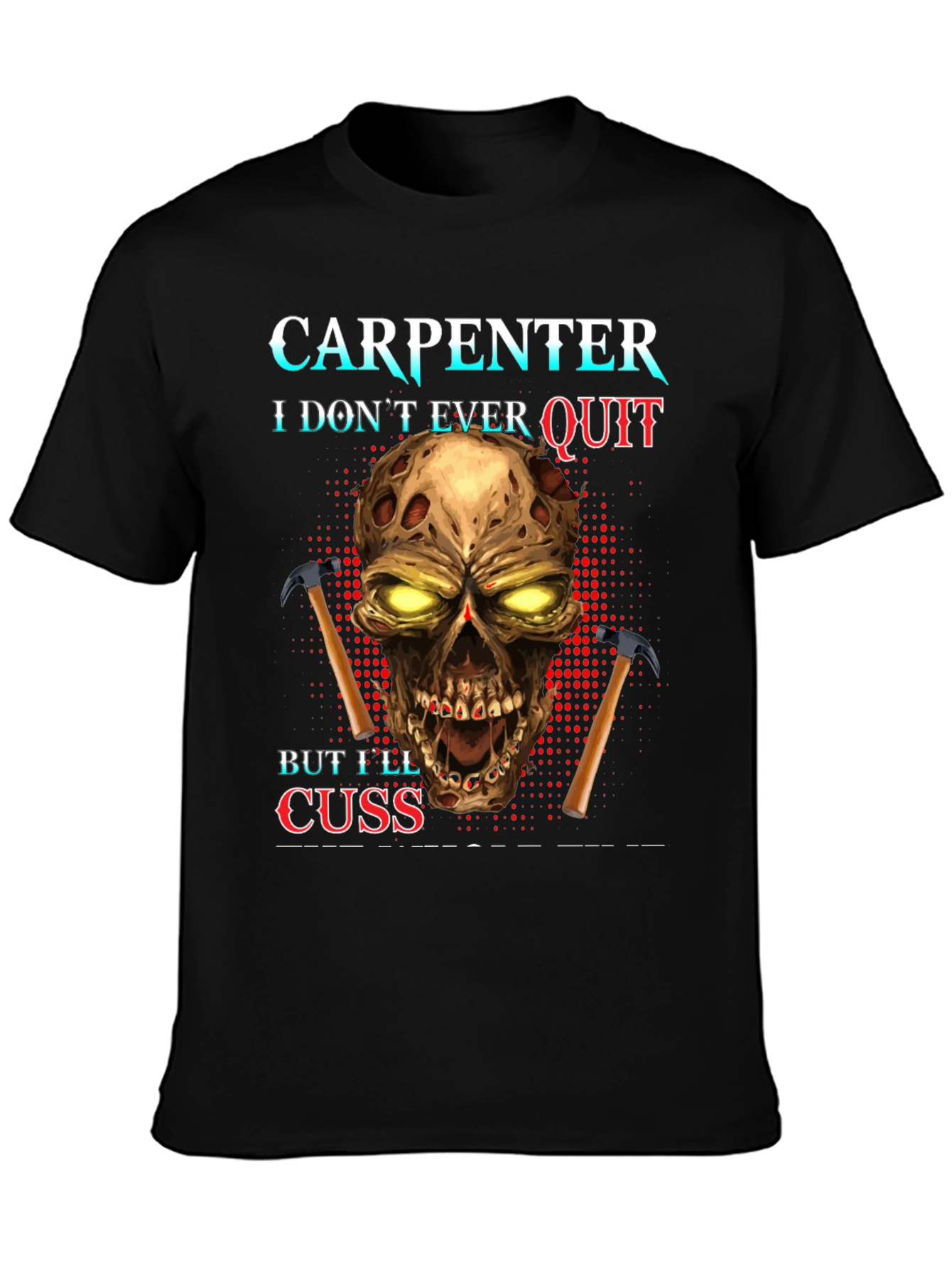 Carpenter Skull Graphic T-Shirt - Never Quit