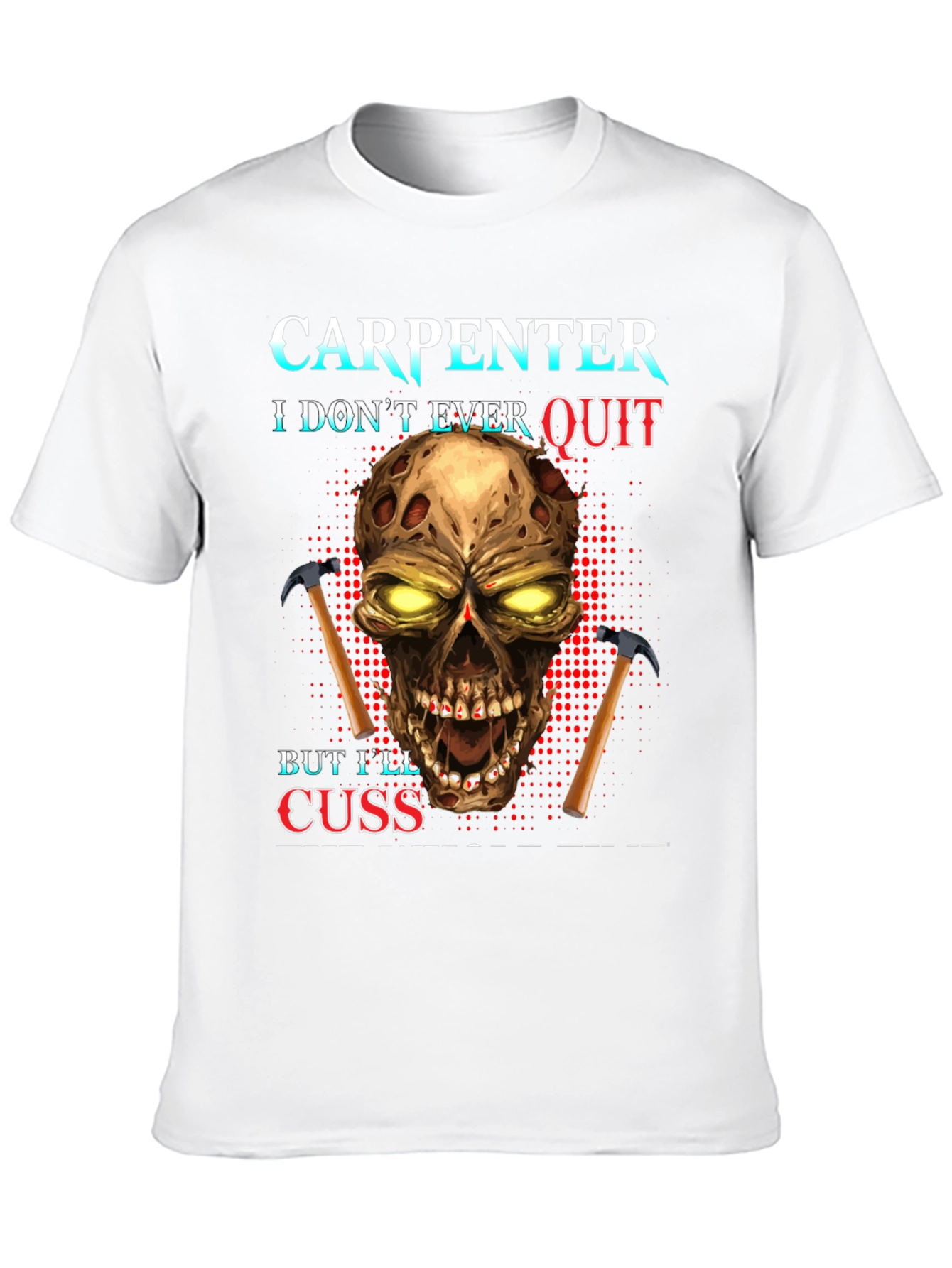 Carpenter Skull Graphic T-Shirt - Never Quit