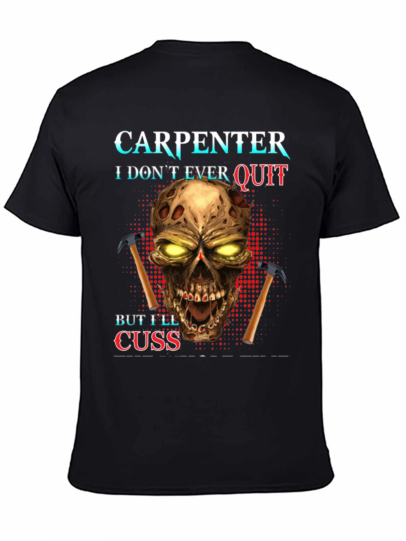 Carpenter Skull Graphic T-Shirt - Never Quit
