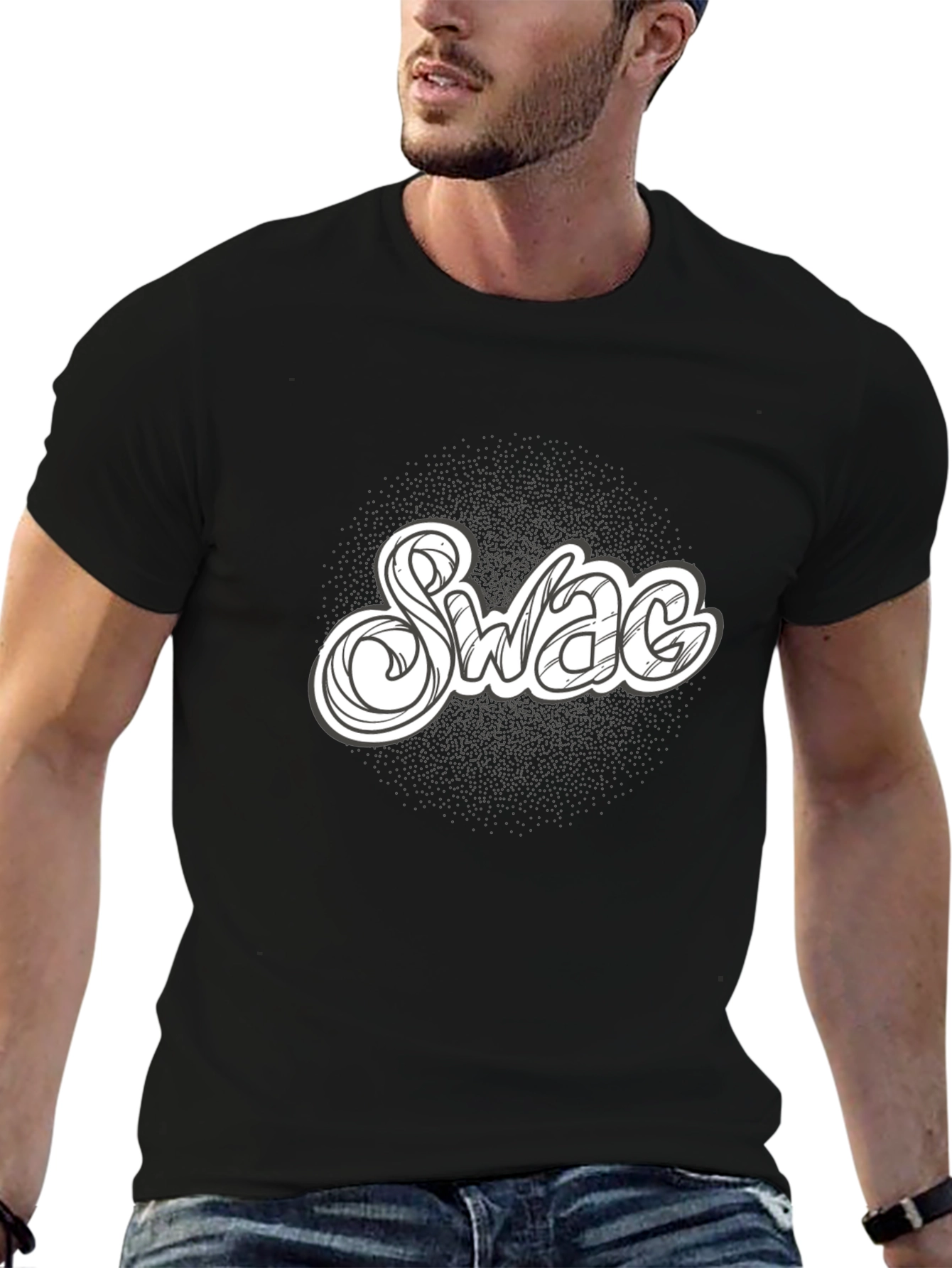 Swag Graphic Tee - Black Cotton T-Shirt