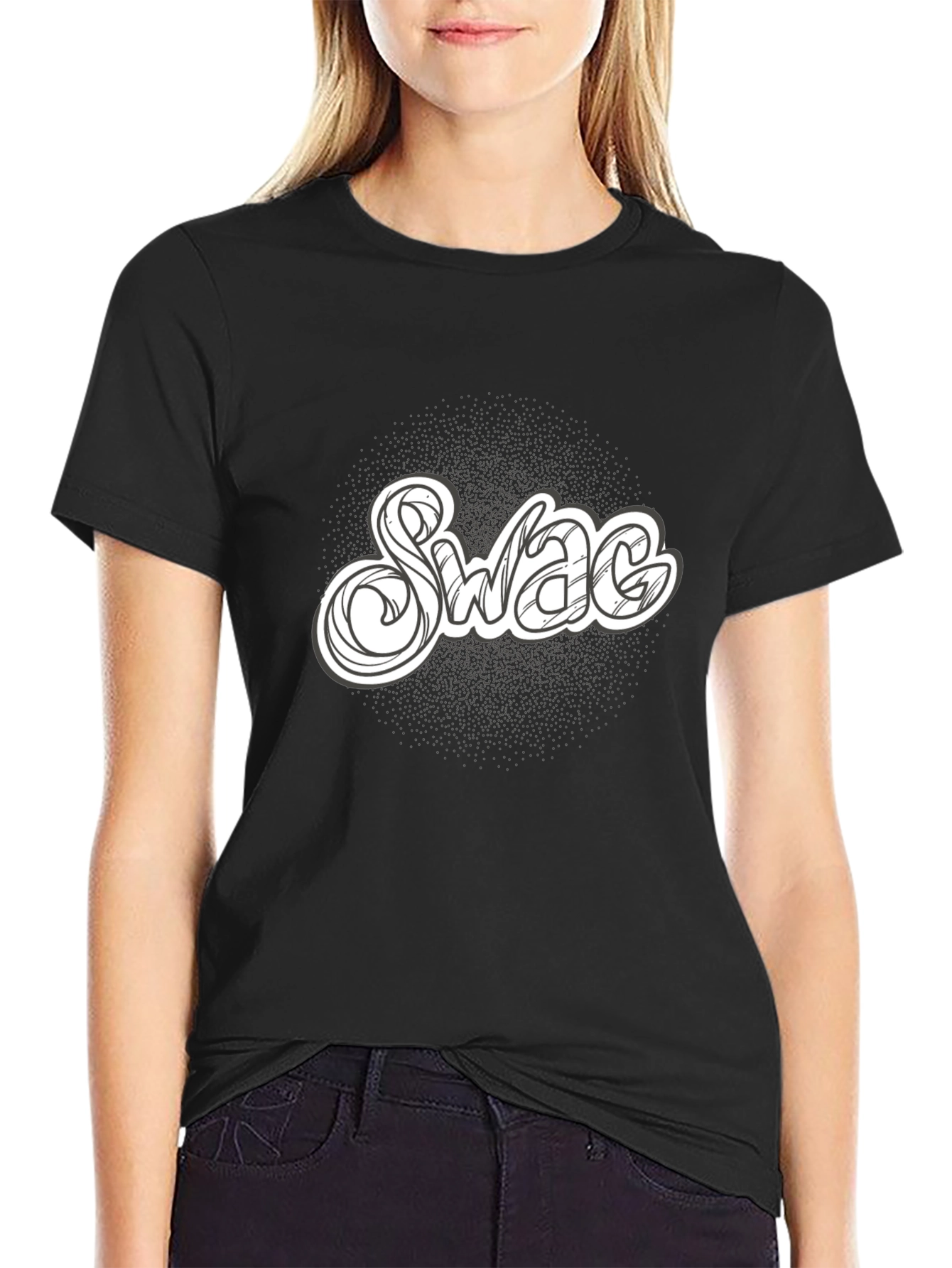 Swag Graphic Tee - Black Cotton T-Shirt