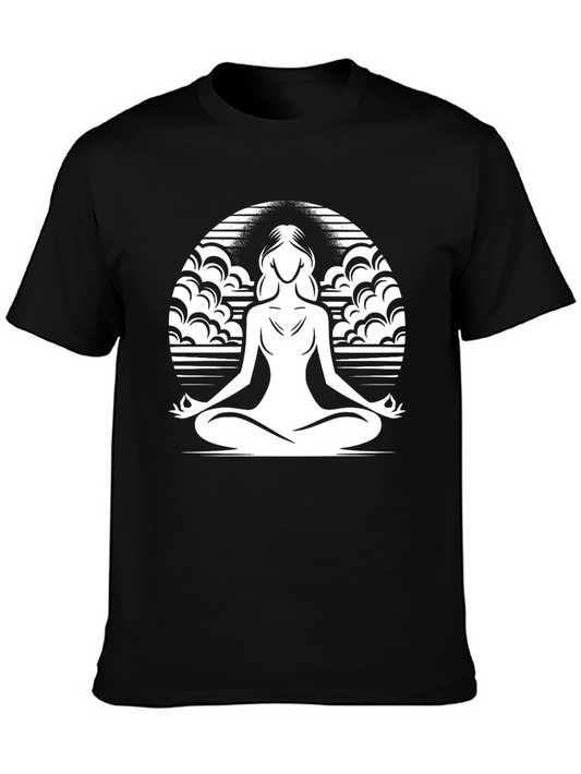 Zen Meditation Graphic T-Shirt - Relaxed Fit