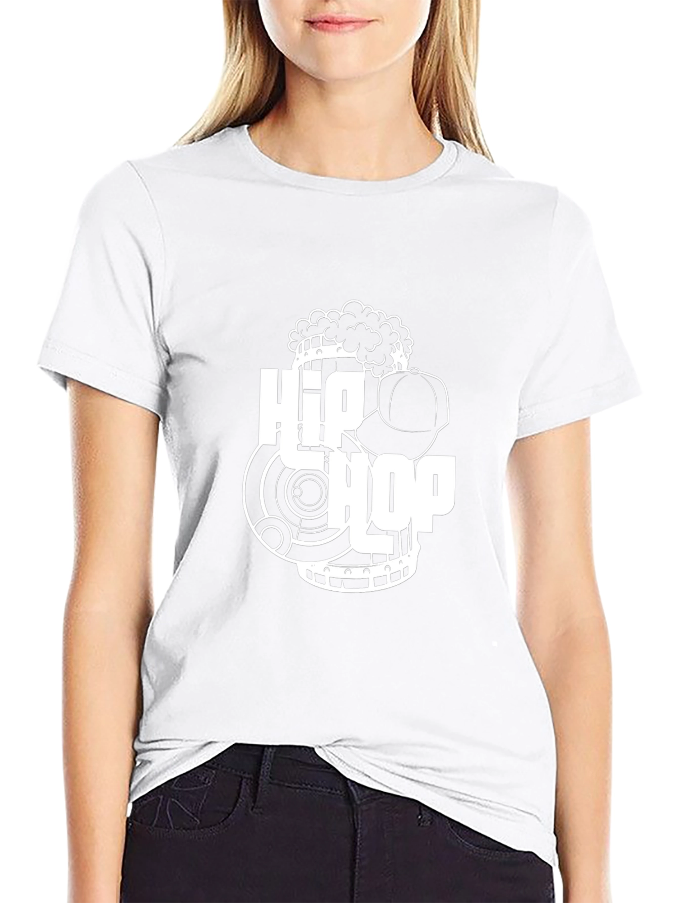 Hip Hop Graphic Print Black T-Shirt