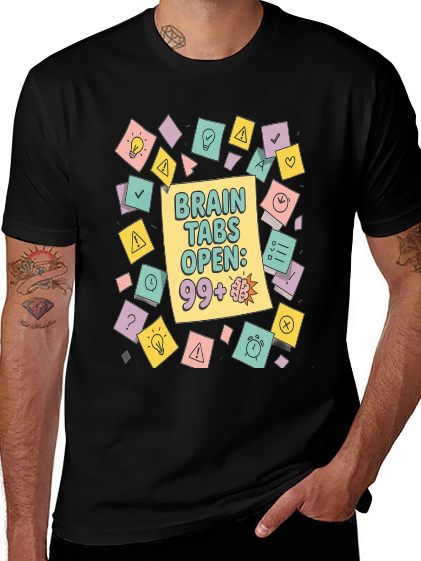 Brain Tabs Open T-Shirt - Clever Graphic Tee