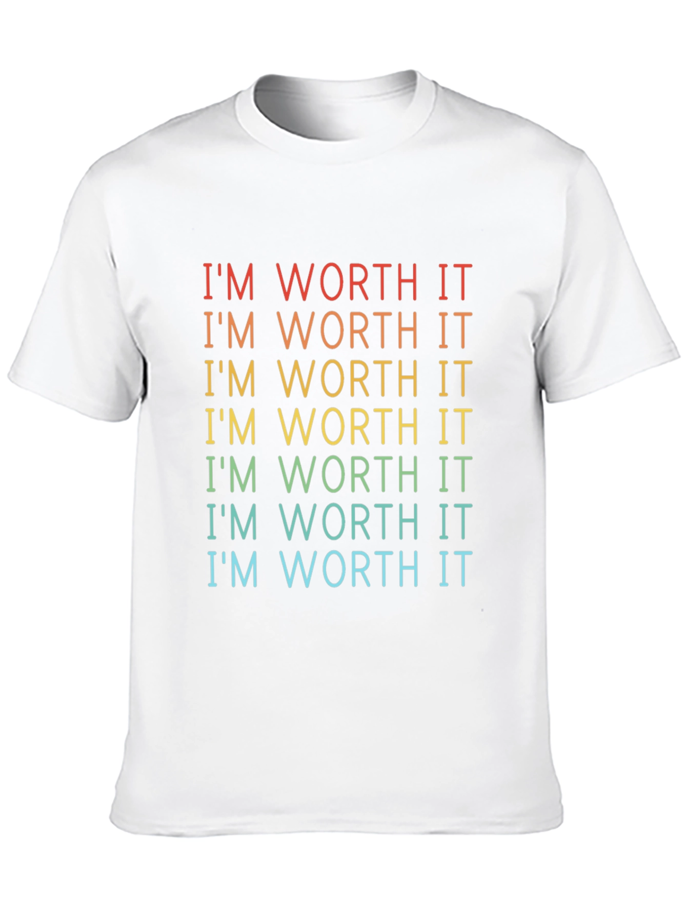 Im Worth It Rainbow Graphic T-Shirt - Black