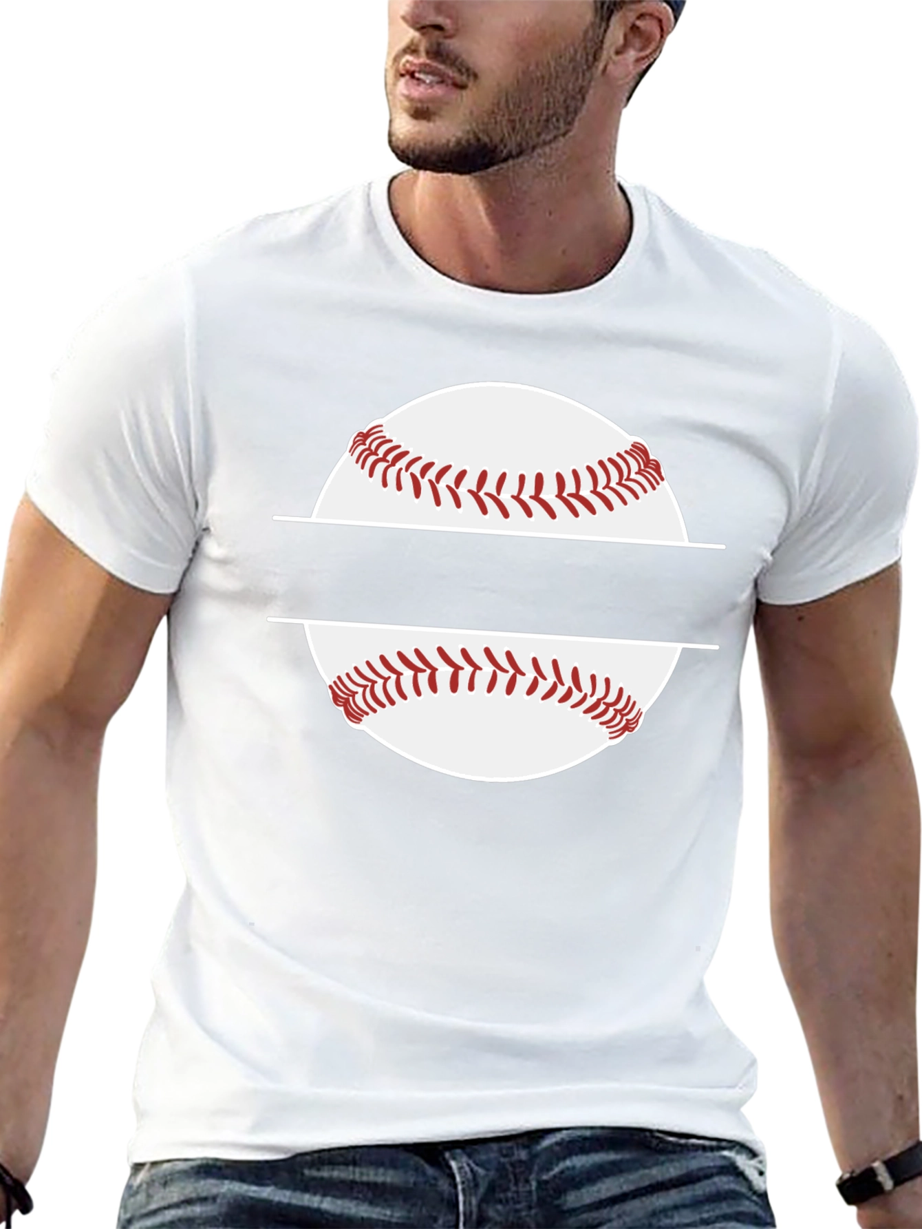 Baseball T-Shirt: Personalized Split Baseball Graphic Tee