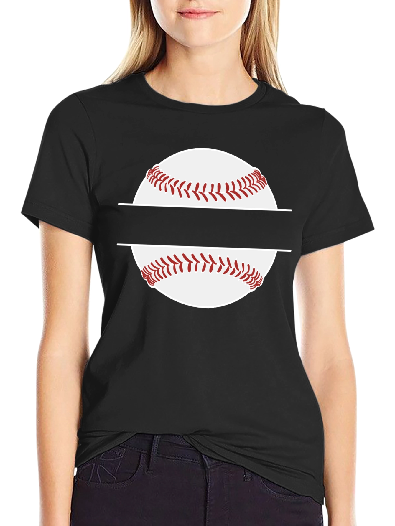 Baseball T-Shirt: Personalized Split Baseball Graphic Tee