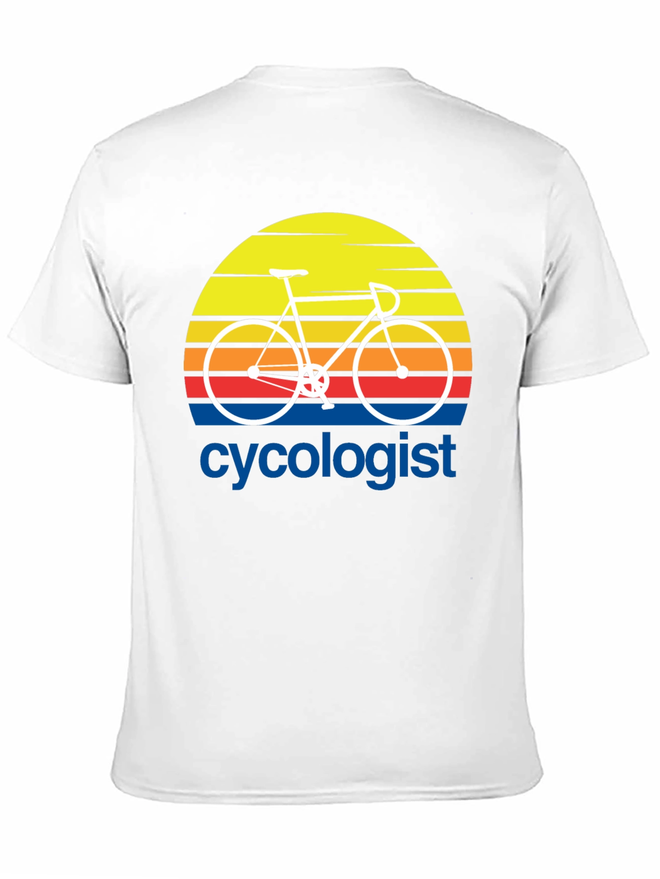 Cycologist T-Shirt - Retro Sunset Bicycle Design