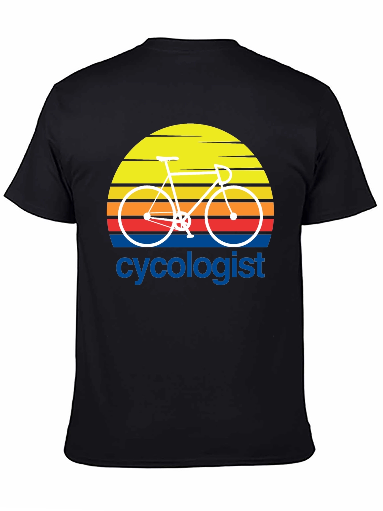 Cycologist T-Shirt - Retro Sunset Bicycle Design