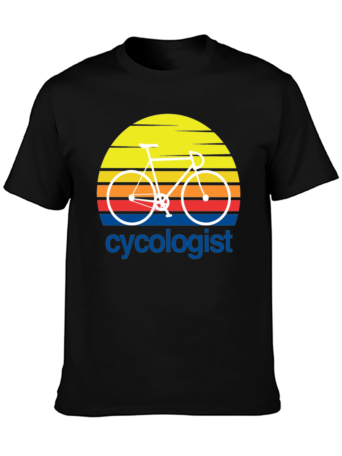Cycologist T-Shirt - Retro Sunset Bicycle Design