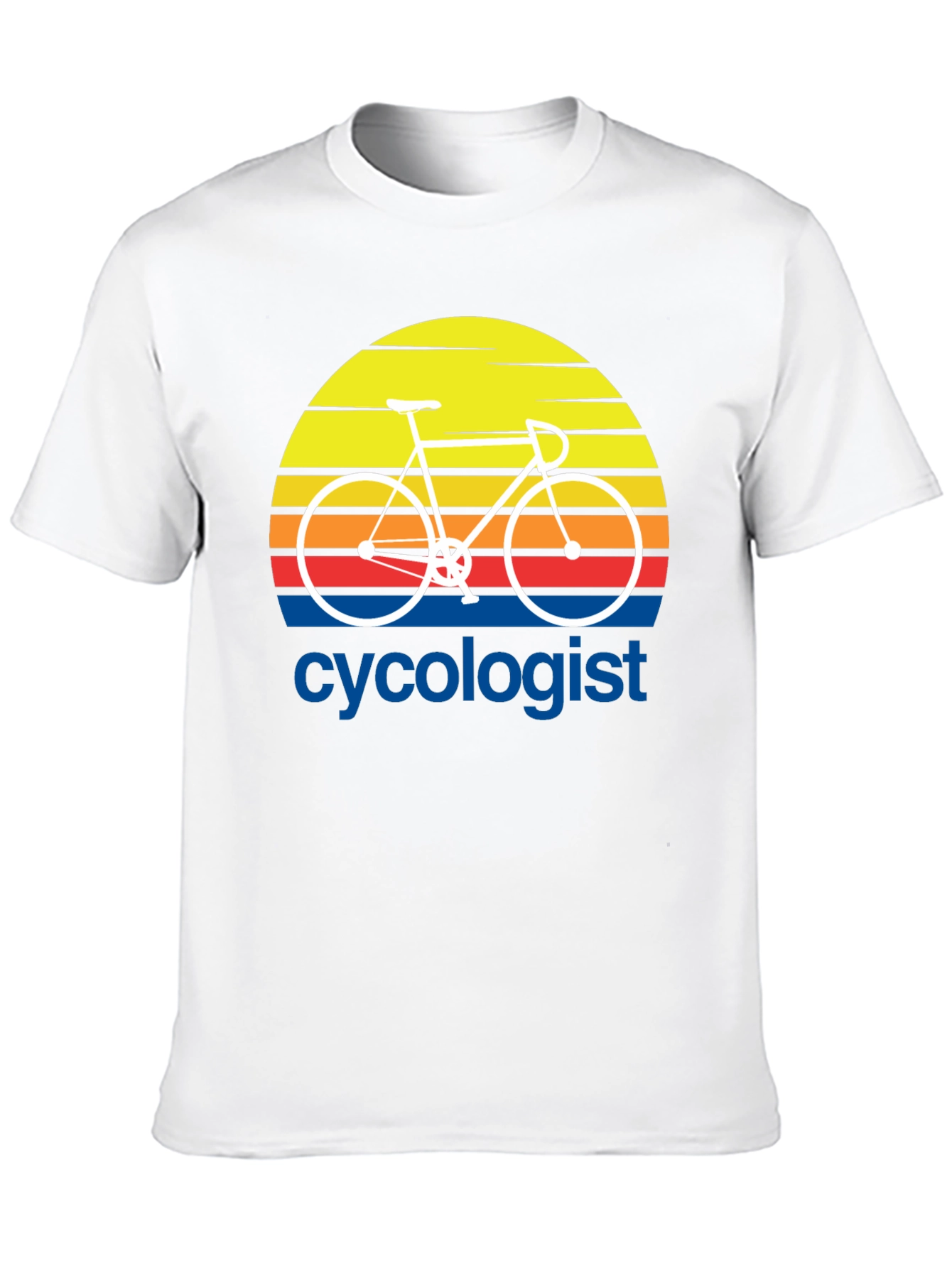 Cycologist T-Shirt - Retro Sunset Bicycle Design