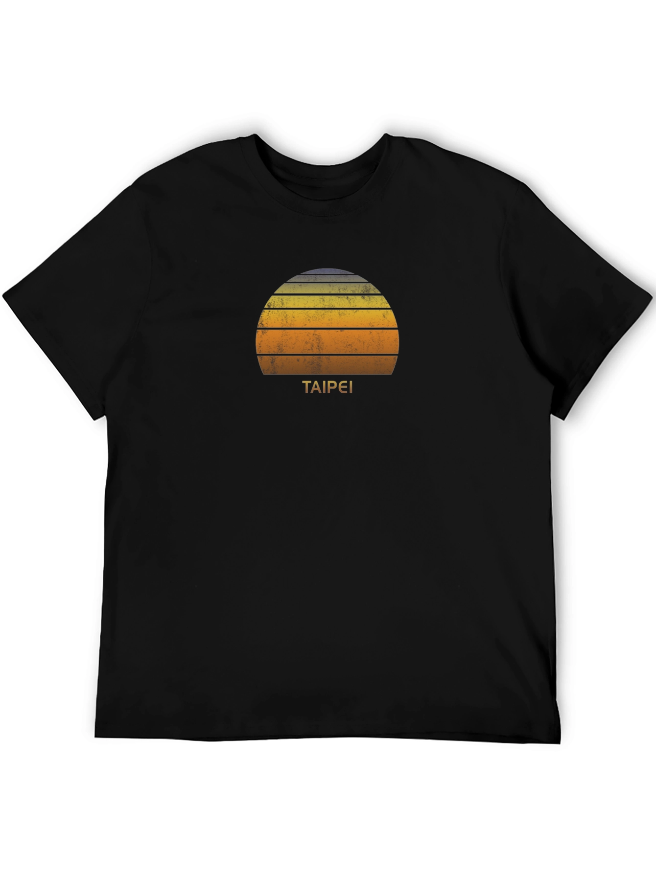 Retro Taipei Sunset Graphic T-Shirt - Black