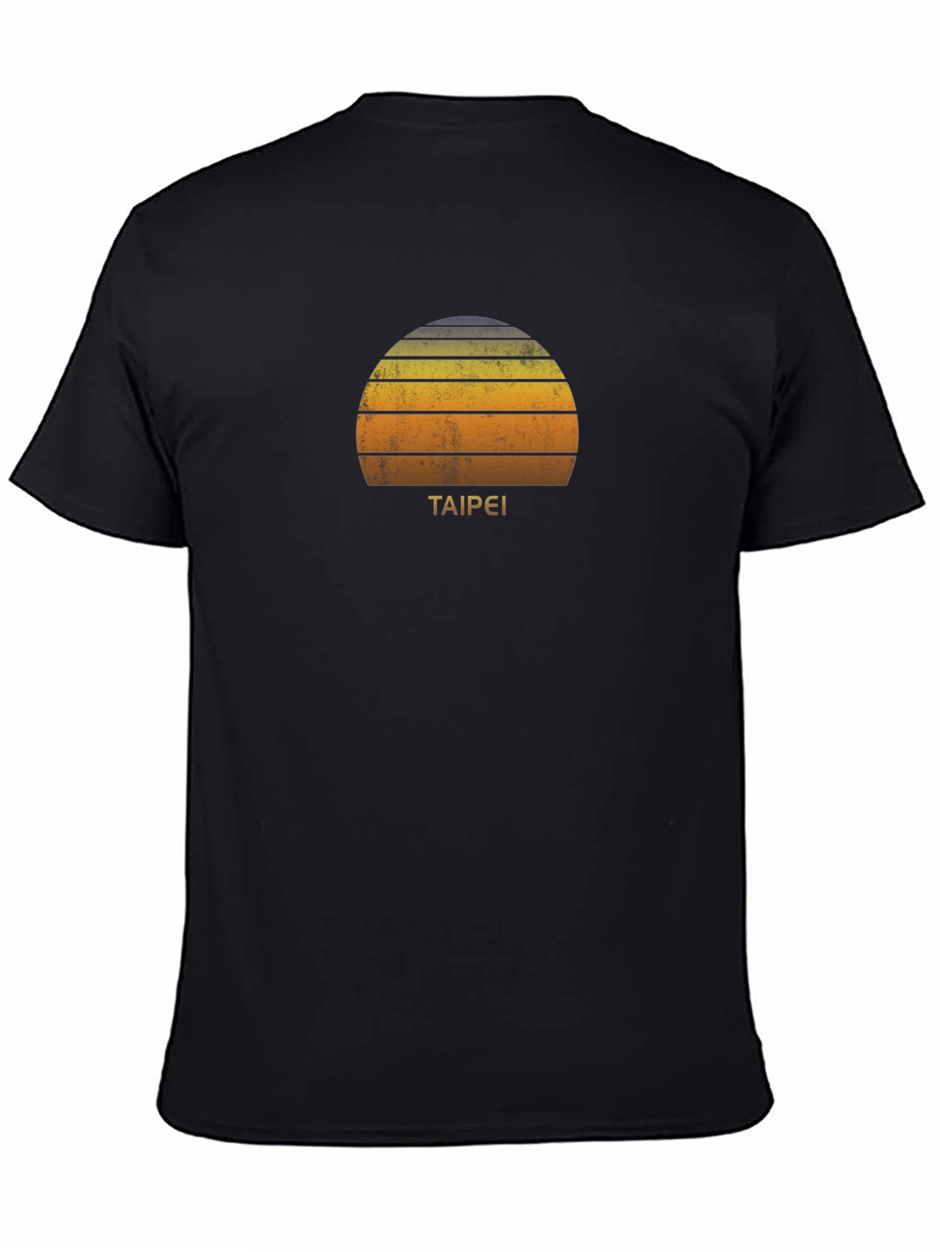 Retro Taipei Sunset Graphic T-Shirt - Black