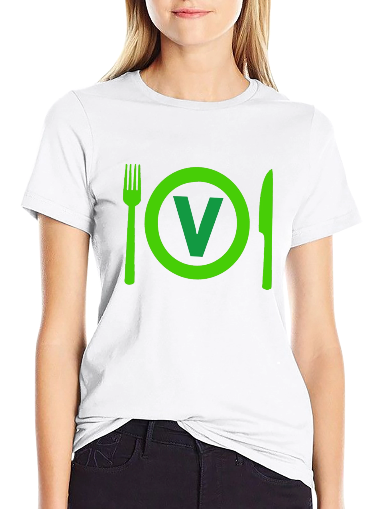 Vegan T-Shirt: Fork Knife and V Plate
