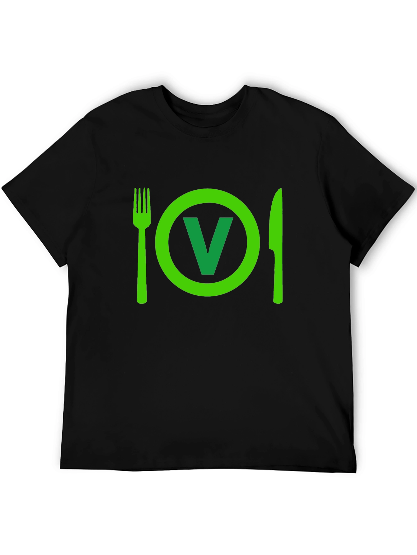 Vegan T-Shirt: Fork Knife and V Plate