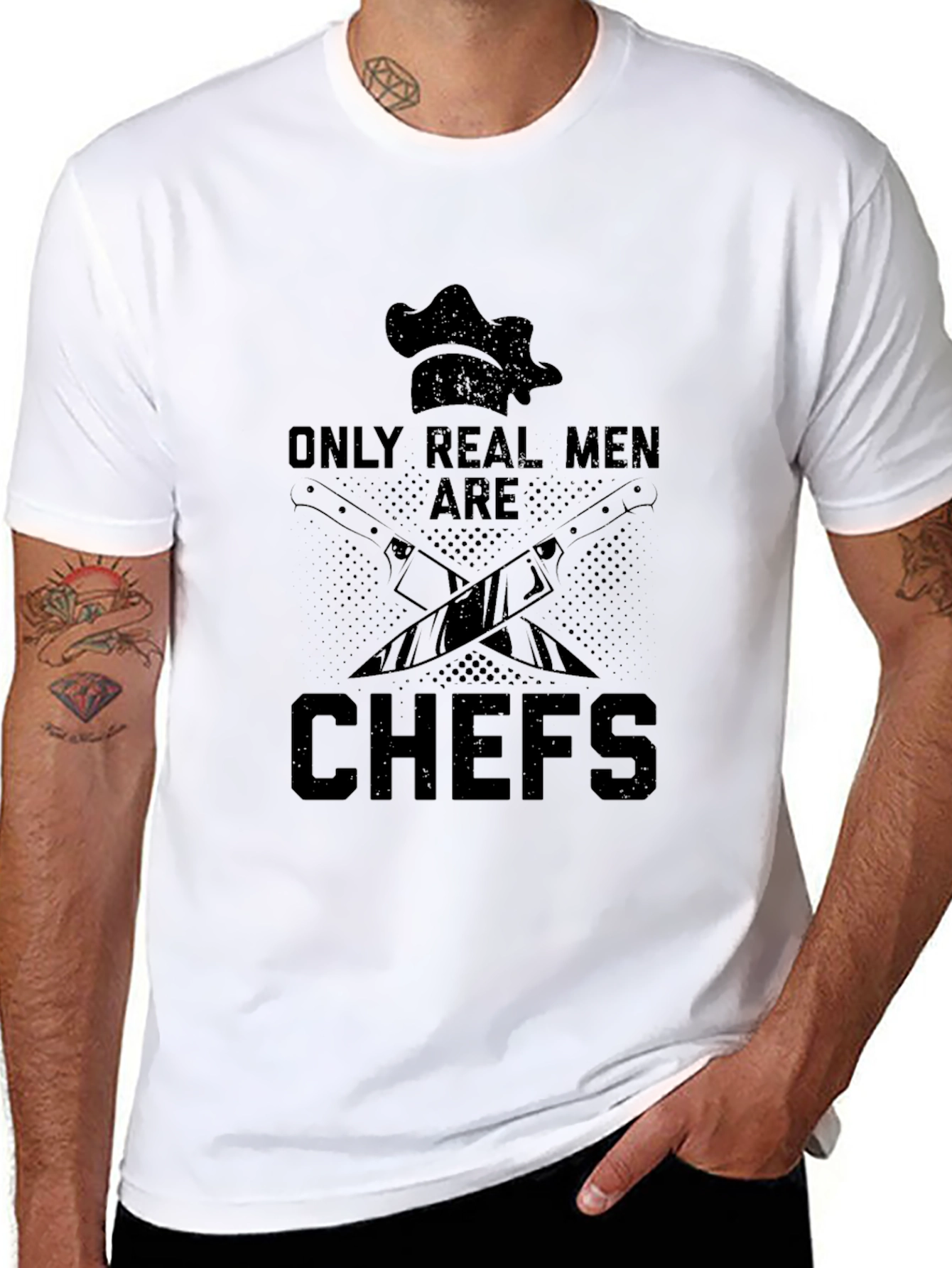 Only Real Men Are Chefs Black T-Shirt