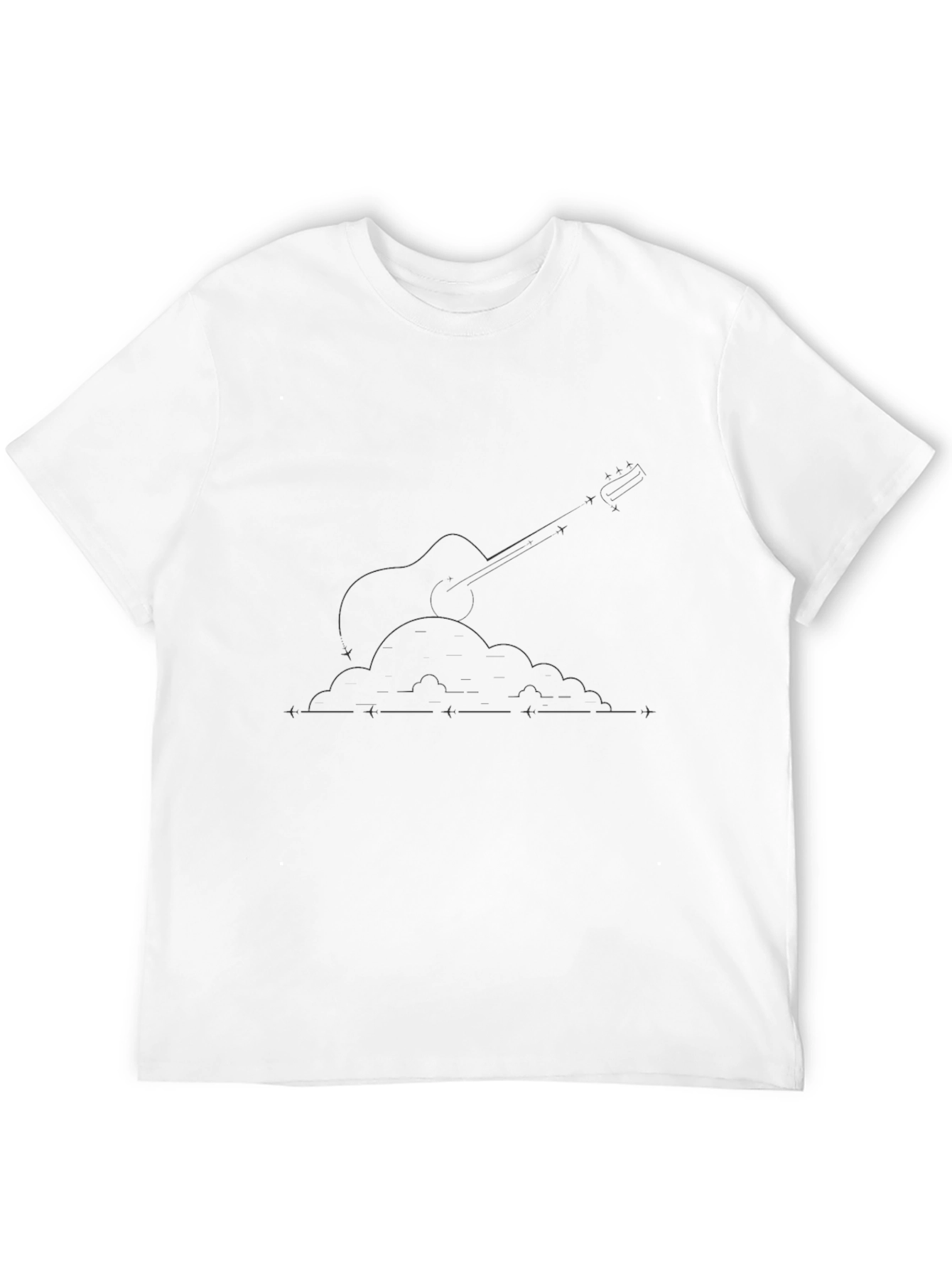 Guitar Cloud T-Shirt - Black Graphic Tee